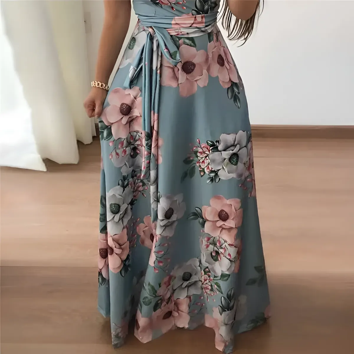 Women's Floral Printed Maxi Dress - Image 4