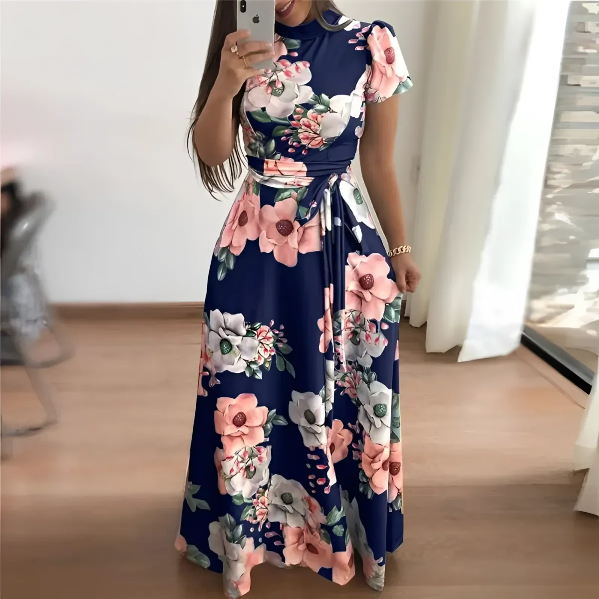 Women's Floral Printed Maxi Dress - Image 5