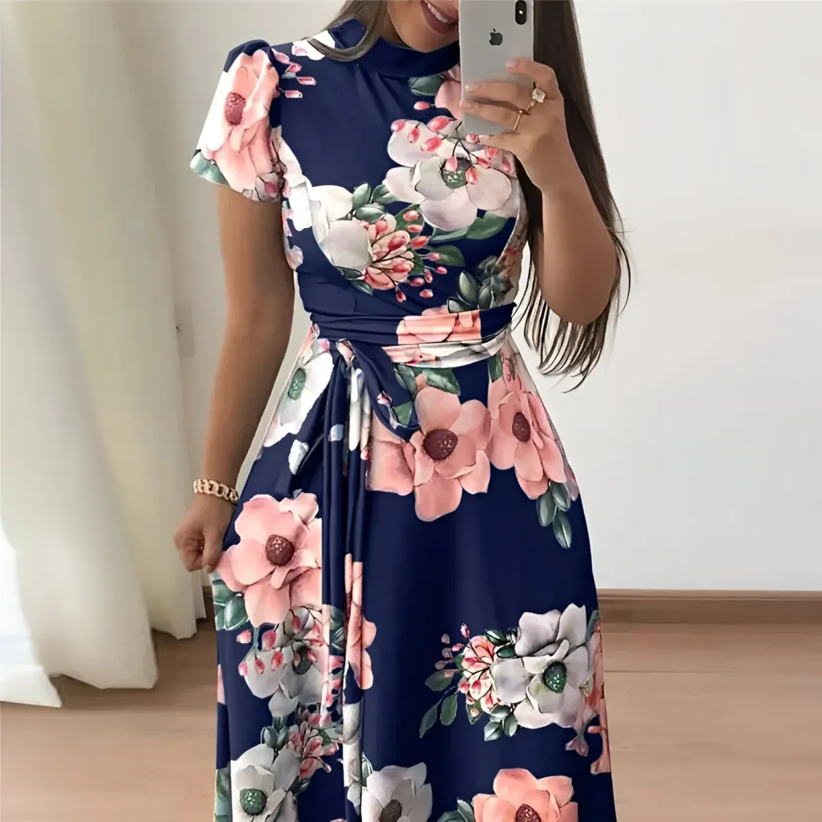 Women's Floral Printed Maxi Dress - Image 6