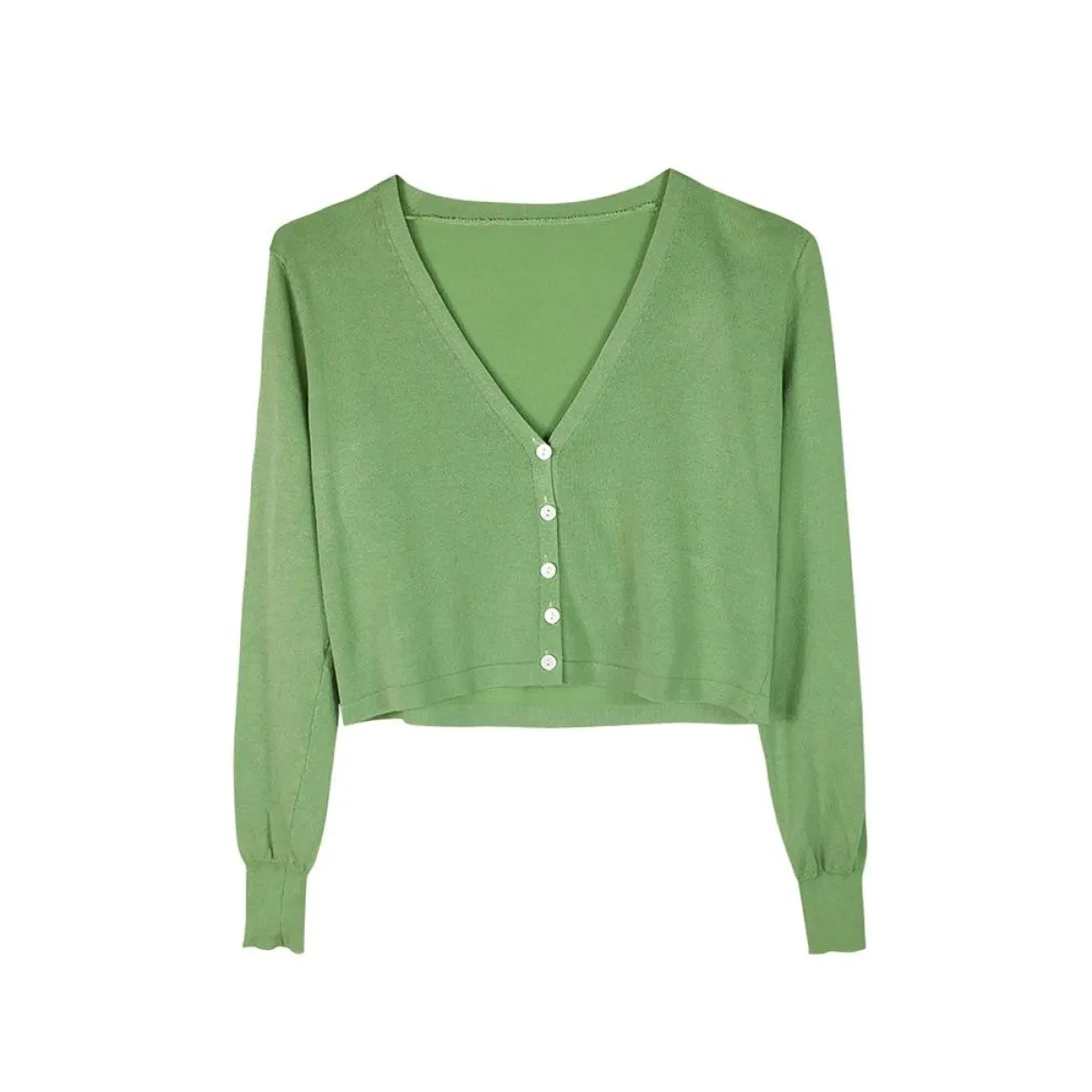 Women's Knitted Cropped Cardigan - Image 4