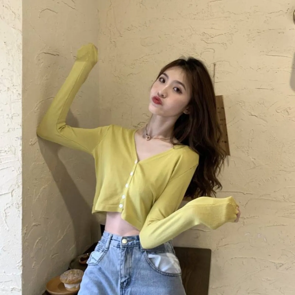 Women's Knitted Cropped Cardigan - Image 6