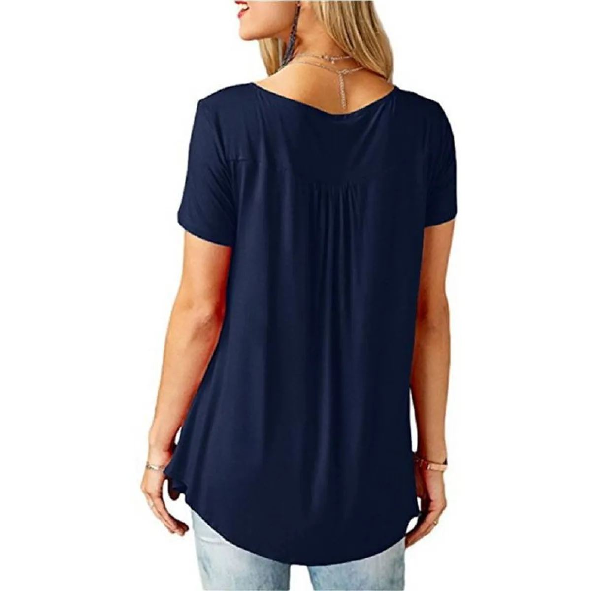 Women's Loose Summer V-Neck T-Shirt - Image 4