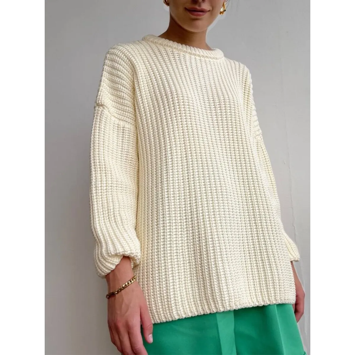 Women's Oversized Knitted Sweater - Image 10