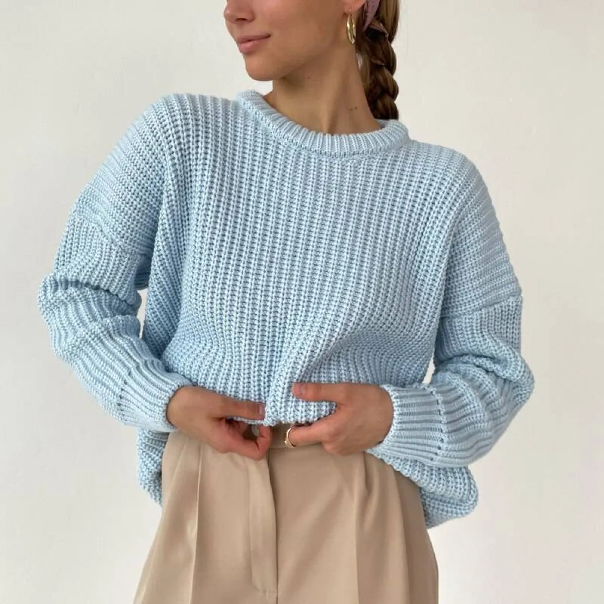 Women's Oversized Knitted Sweater - Image 13