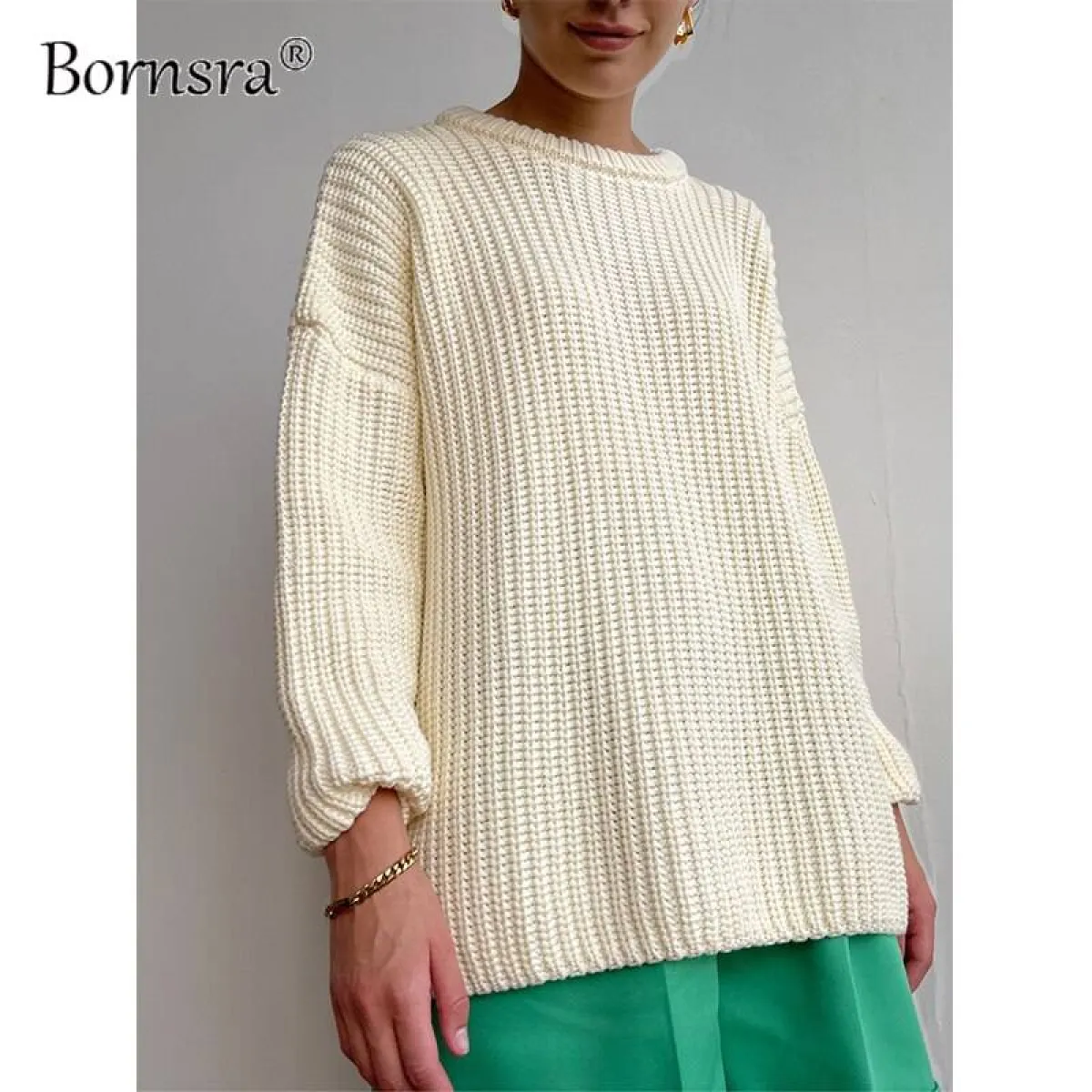 Women's Oversized Knitted Sweater - Image 14