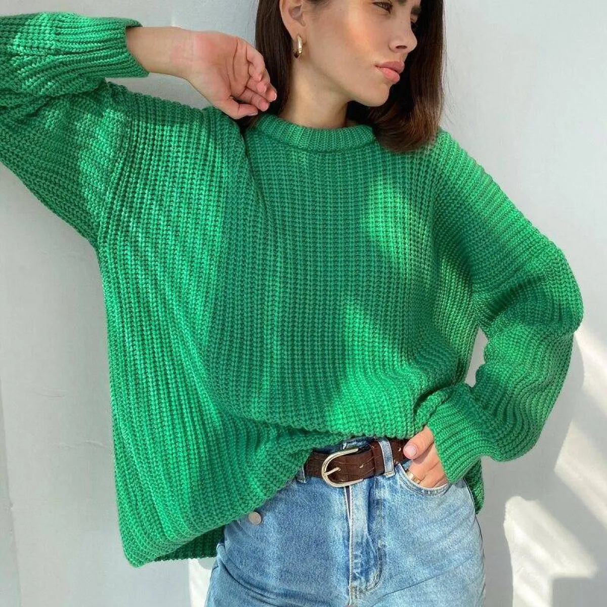 Women's Oversized Knitted Sweater - Image 8